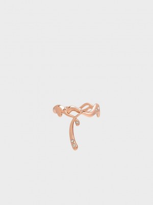 Charles & Keith Allegro Sculptural Ring Pembe Altın | IJOH-72546