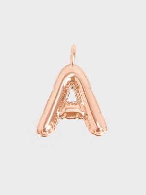 Charles & Keith Alphabet 'A' Charm Pembe Altın | FZTA-92831