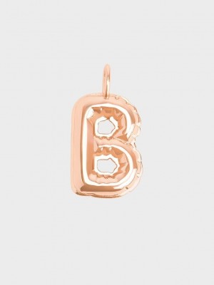 Charles & Keith Alphabet 'B' Charm Pembe Altın | YEZQ-35497