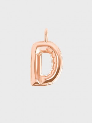 Charles & Keith Alphabet 'D' Charm Pembe Altın | GJZY-48360
