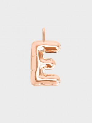 Charles & Keith Alphabet 'E' Charm Pembe Altın | YTEA-72168