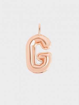 Charles & Keith Alphabet 'G' Charm Pembe Altın | JTNU-71965