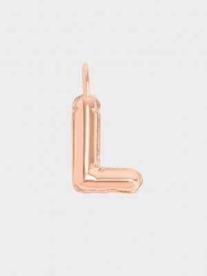 Charles & Keith Alphabet 'L' Charm Pembe Altın | CXOA-71635
