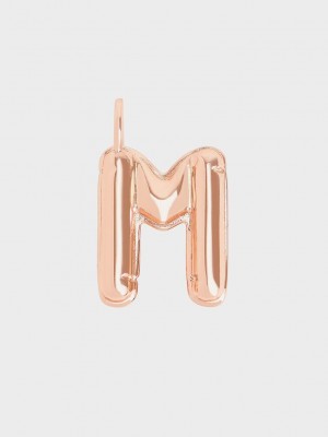 Charles & Keith Alphabet 'M' Charm Pembe Altın | RDTS-54731
