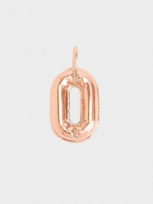 Charles & Keith Alphabet 'O' Charm Pembe Altın | SFVT-80471