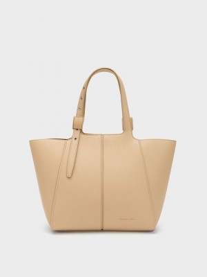Charles & Keith Altea Tote Bag Bej Rengi | XURD-28651