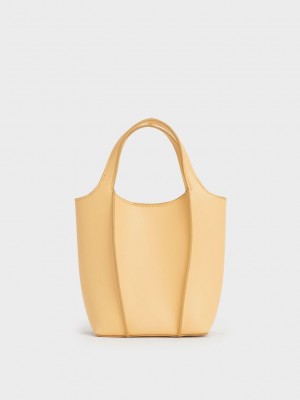 Charles & Keith Arlys Tote Bag Sarı | NBKM-52046
