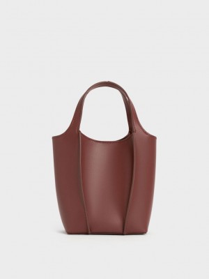 Charles & Keith Arlys Tote Bag Çikolata | BASH-02931