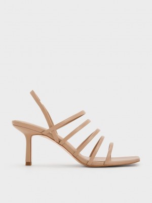 Charles & Keith Askısı Blade Heel Sandals Bej Rengi | SMYG-01953