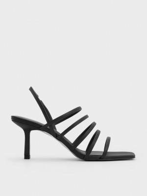 Charles & Keith Askısı Blade Heel Sandals Siyah | CYUZ-45381