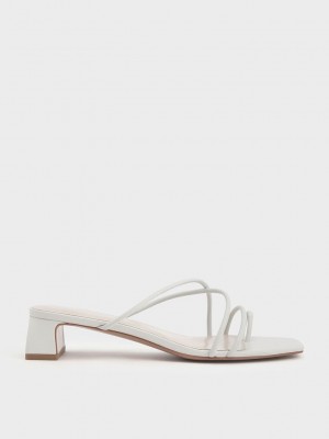 Charles & Keith Askısı Burunlu Ring Sandals Beyaz | MBJG-36428