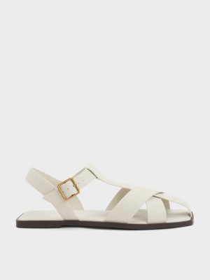Charles & Keith Askısı Crossover Sandals Pembe | MBLX-04986