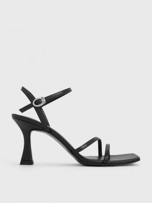 Charles & Keith Askısı Trapeze Heel Sandals Siyah | CXAD-43275