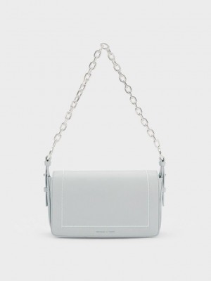 Charles & Keith Astra Chain Handle Bag Açık Gri | OJSK-59308