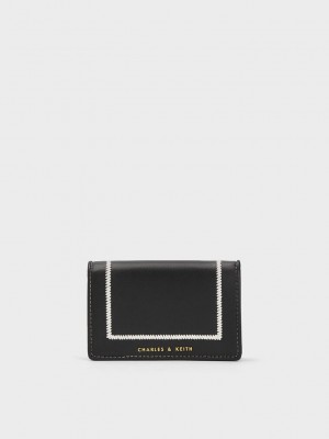 Charles & Keith Astra Contrast Trim Wallet Siyah | KCXN-01985