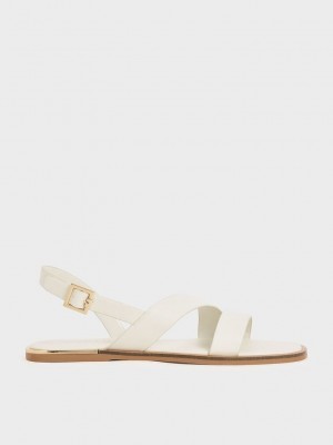 Charles & Keith Asymmetric Askılı Arkası Açık Flats Pembe | YNMD-72186