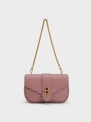 Charles & Keith Aubrielle Panelled Crossbody Bag Mor | IKUG-15920