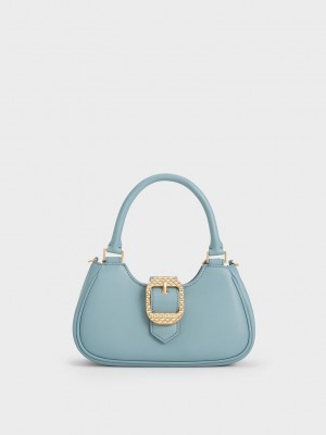 Charles & Keith Avis Belted Top Handle Bag Mavi | RHKM-76152