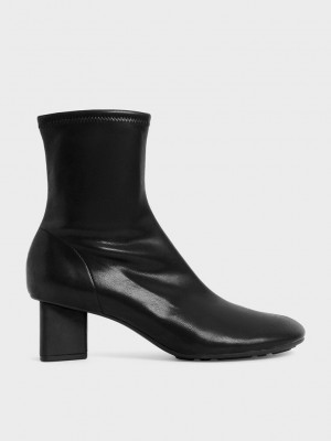 Charles & Keith Blade Heel Ankle Boots Siyah | VGMT-74286