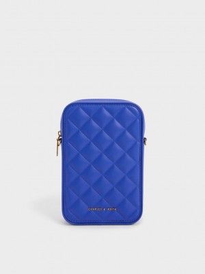 Charles & Keith Bonnie Yastıklı Phone Pouch Cerulean | PQZY-68129