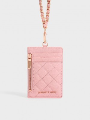 Charles & Keith Braided Askılı Card Holder Pembe | TDRK-50679