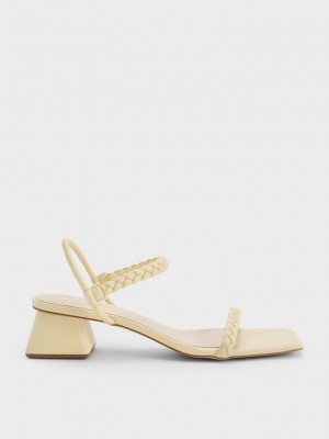 Charles & Keith Braided Back Askılı Sandals Sarı | EIJN-93425
