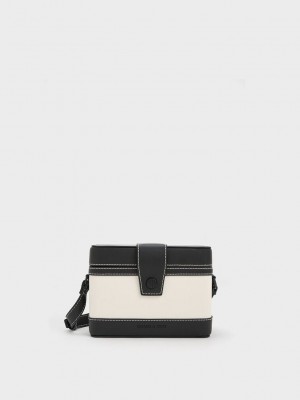 Charles & Keith Bronte Contrast-Trim Boxy Crossbody Bag Renkli | LZRK-37810