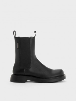 Charles & Keith Bryn Chelsea Boots Siyah | ZVUL-80721