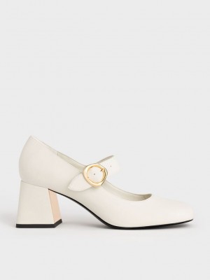 Charles & Keith Buckled Mary Jane Pumps Pembe | AUWQ-94812