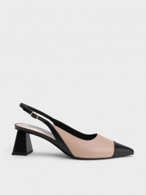 Charles & Keith Burunlu Cap Arkası Açık Pumps Bej Rengi | EOKN-94832
