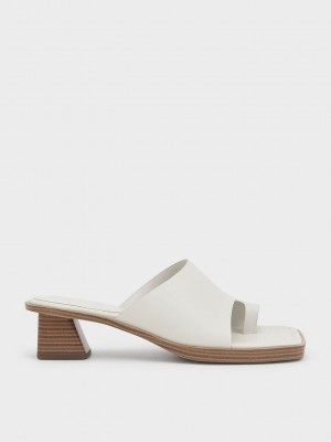 Charles & Keith Burunlu Ring Stacked Heel Sandals Pembe | OJAV-80246
