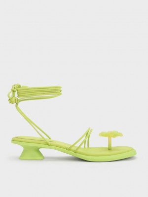 Charles & Keith Butterfly Tie-Around Sandals Açık Yeşil | CPEM-25746