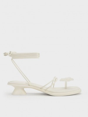 Charles & Keith Butterfly Tie-Around Sandals Pembe | UMPF-86023
