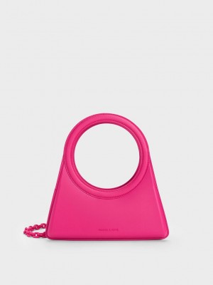 Charles & Keith Camelia Circle Handle Geometric Bag Küpe Çiçeği | CIRD-63871