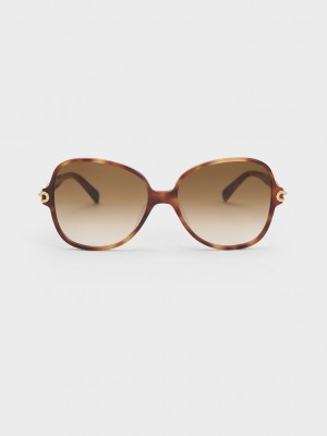 Charles & Keith Chain-Link Oversized Butterfly Sunglasses | VCTM-35026