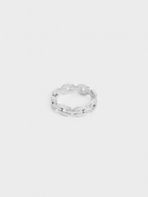 Charles & Keith Chain-Link Ring Gümüş | TEHL-16425