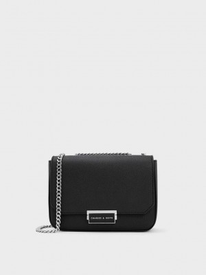 Charles & Keith Chain Askılı Shoulder Bag Siyah | SVMC-58169