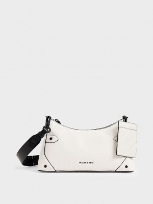 Charles & Keith Chain Handle Bag Beyaz | HBLV-51984