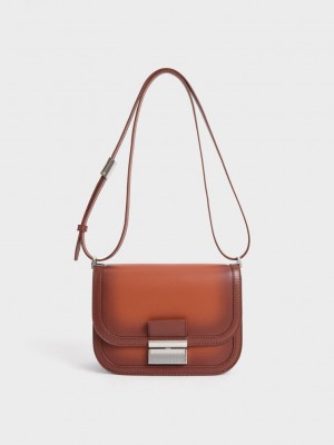 Charles & Keith Charlot Bag Koyu Kırmızı | AHJL-58371