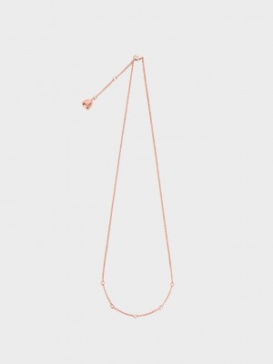 Charles & Keith Charm Necklace Pembe Altın | FXJI-38246