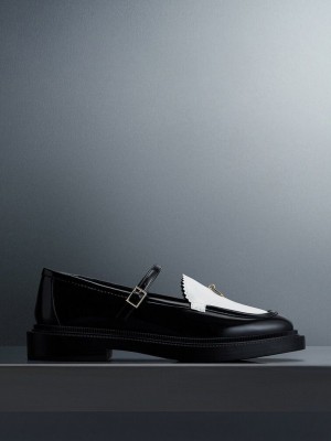 Charles & Keith Circle Charm Two-Tone Mary Janes Renkli | XDWN-76501