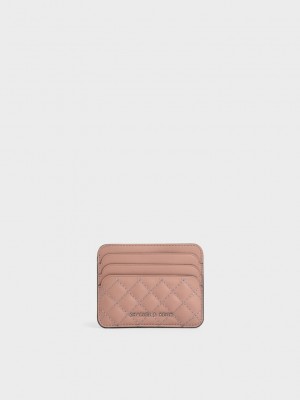Charles & Keith Cleo Kapitone Card Holder Pembe | BISM-87149