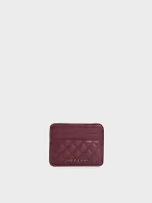 Charles & Keith Cleo Kapitone Card Holder Bordo | WDRJ-69405