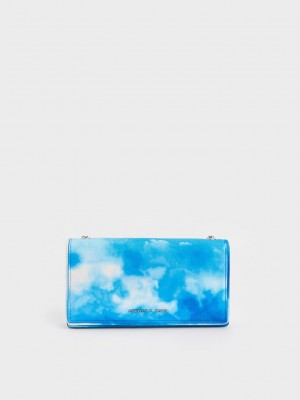 Charles & Keith Cloud-Print Kapitone Pouch Renkli | VYMQ-19580