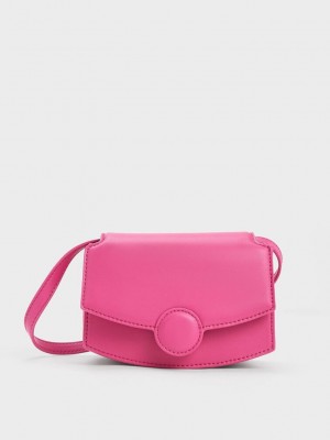 Charles & Keith Clover Curved Shoulder Bag Küpe Çiçeği | WVNM-65317