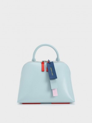 Charles & Keith Cockade Bowling Bag Mavi | DXJH-28196