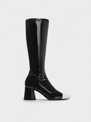 Charles & Keith Coco Two-Tone Knee-High Boots Renkli | UZBD-35697