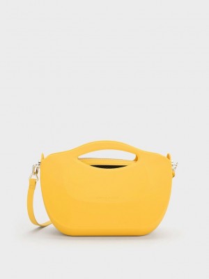 Charles & Keith Cocoon Curved Handle Bag Sarı | MVSP-28174