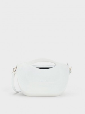 Charles & Keith Cocoon Curved Handle Bag Beyaz | MLFH-78214