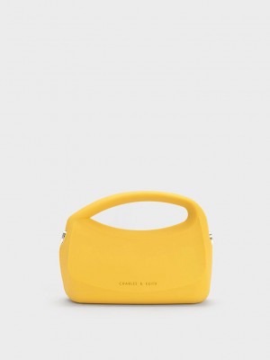 Charles & Keith Cocoon Top Handle Bag Sarı | GTEM-59213